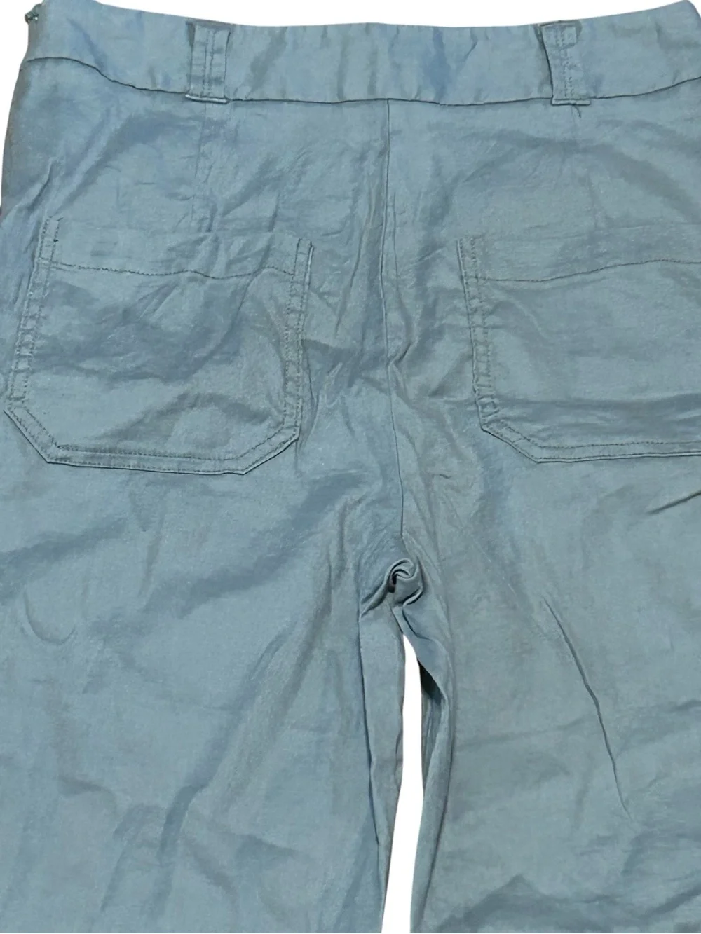 Anthropologie Ett:twa Linen Cotton Blend Pants Pleated Cuffs Size 6 US